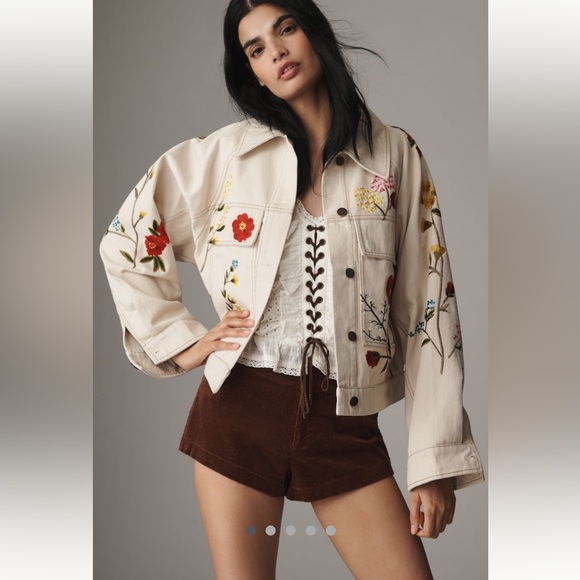 RARE!!!! Anthropologie NWT Floral Embroidered Jacket size S. - Picture 3 of 9